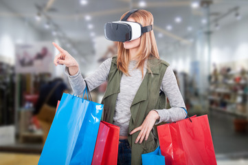 Woman customer experience virtual shopping