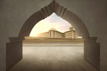 Gate with majestic mosque view