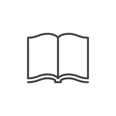 Open book line icon, outline vector sign, linear style pictogram isolated on white. Library symbol, logo illustration. Editable stroke. Pixel perfect