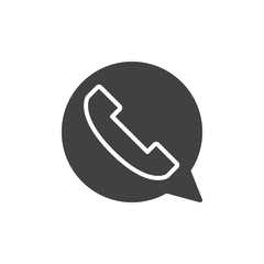 Contact, phone bubble icon vector, filled flat sign, solid pictogram isolated on white. Symbol, logo illustration. Pixel perfect