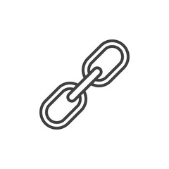 Chain, link line icon, outline vector sign, linear style pictogram isolated on white. Symbol, logo illustration. Editable stroke. Pixel perfect