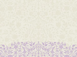 wedding card design, paisley floral pattern , India