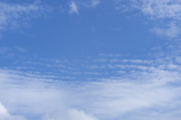 White clouds on blue sky