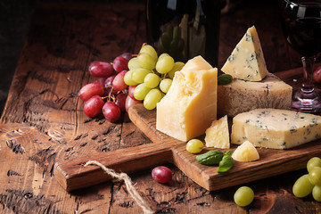 various types of cheese still life