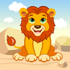 Lion. King of the jungle illustration.