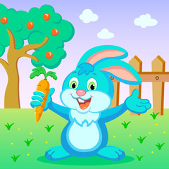 Happy rabbit and carrot.
