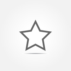 Vector black star icon set on grey background