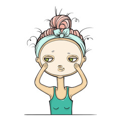 Girl gets a facial, isolated , Facial treatment