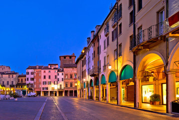 Fototapeta na wymiar Mantova city Piazza delle Erbe evening view panorama