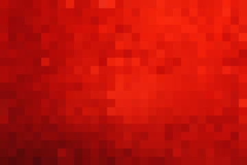 Красный абстрактный квадратный пиксельный мозаичный фон. Векторная иллюстрация.