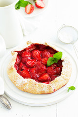 Homemade strawberry cake Galette