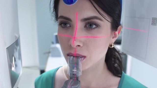 X-ray of the jaw of the patient. High - tech technology