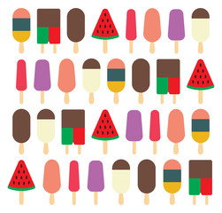 Ice cream flat vector icons