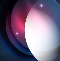 Overlapping circles on glowing abstract background