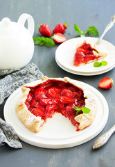 Homemade strawberry cake Galette