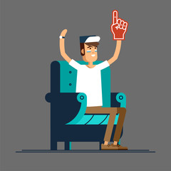 composition people with flags make up vector illustration