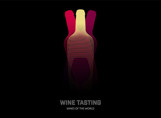 Design template with modern illustration of wine bottles