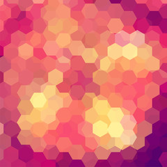 Fototapeta na wymiar Abstract hexagons vector background. Colorful geometric vector illustration. Creative design template. Yellow, orange, pink colors.