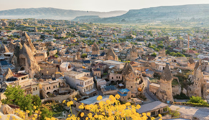 View over Goreme town in Cappadocia.