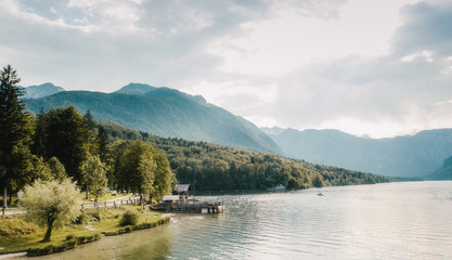 Obraz premium View of bohinj lake in julian alps slovenia