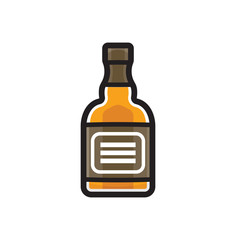 Alcohol bottle - whiskey bottle vector icon
