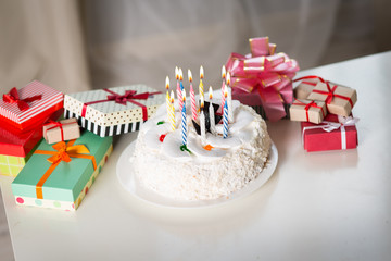Birthday cake with candles