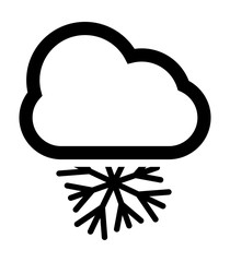 cloud with snoflake weather vector icon