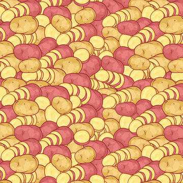 background pattern with potatoes 