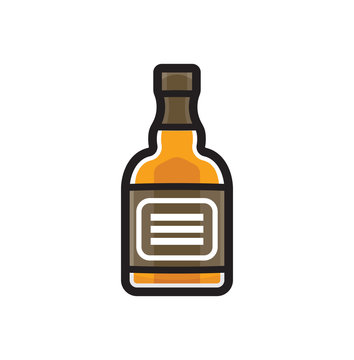 Alcohol bottle - whiskey bottle vector icon