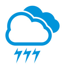 cloud with storms weather vector icon