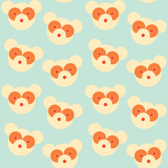 Fototapeta premium stylized baby bears seamless pattern in soft blue and orange