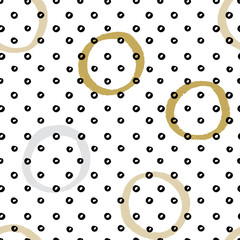 Seamless vector texture pattern with hand drawn circles and dots.