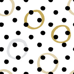 Seamless vector textured hand drawn polka dot pattern. © Ms.Moloko