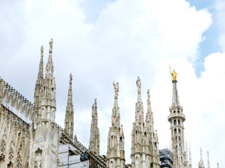 Fototapeta na wymiar The spiers of the Duomo of Milan