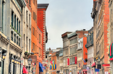Buildings on St Paul street in Old Montreal, Canada