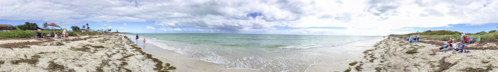 BAYA HONDA STATE PARK, FL - FEBRUARY 2016: Tourists enjoy park beach. Bahia Honda is a major attraction in Florida.