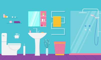 Bathroom interior vector