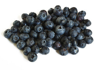 Blueberries on white and isolated background