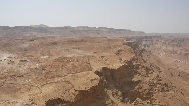 the top view of masada overlooking some of the roman's seige