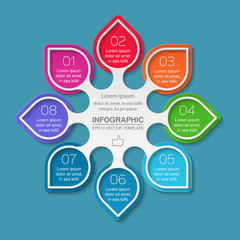 Vector infographic template, 8 options.