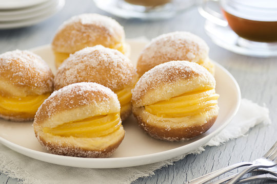 Bolas de Berlim (Berliner Balls), a Portuguese Fried Pastry with Ovos Doces