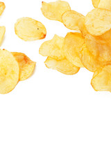 Naklejka premium Potato chips isolated on white