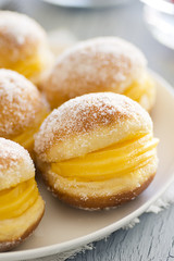Bolas de Berlim, Portuguese Sugared Donuts Filled with Sweet Egg