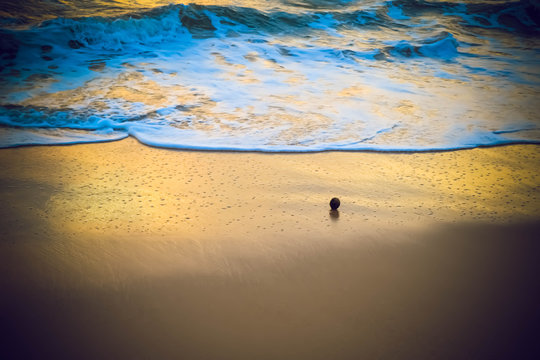 Beautiful Induruwa Beach Sri Lanka with blue water