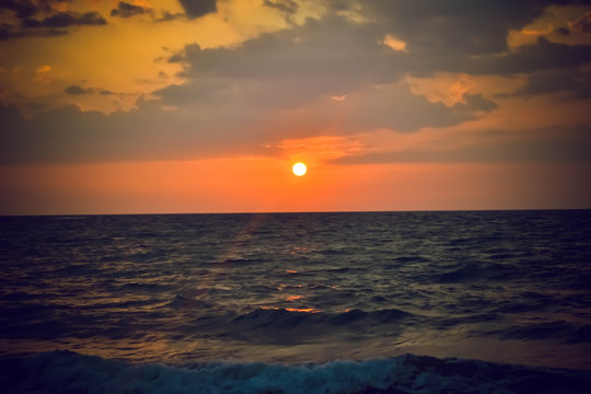 Sunset on Induruwa Beach Sri Lanka