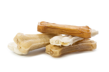 dog chew bones isolated on white background