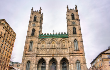 Fototapeta na wymiar Notre-Dame Basilica of Montreal in Canada