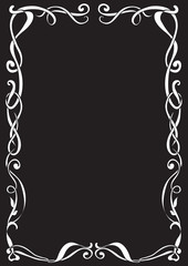 Art Nouveau decorative monochrome A4 format frame with text place
