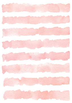 Watercolor background with hand painted stripes.