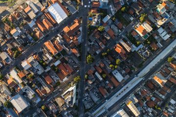 Top View of Suburban Neighborhood in Sao Paulo, Brazil